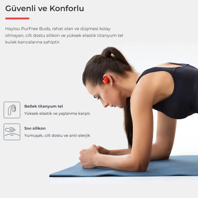 Haylou Freebuds OW01 TWS Bluetooth 5.2 32 Saat Pil Ömrü Kablosuz Kulaklık (Haylou Türkiye Garantili) - Thumbnail