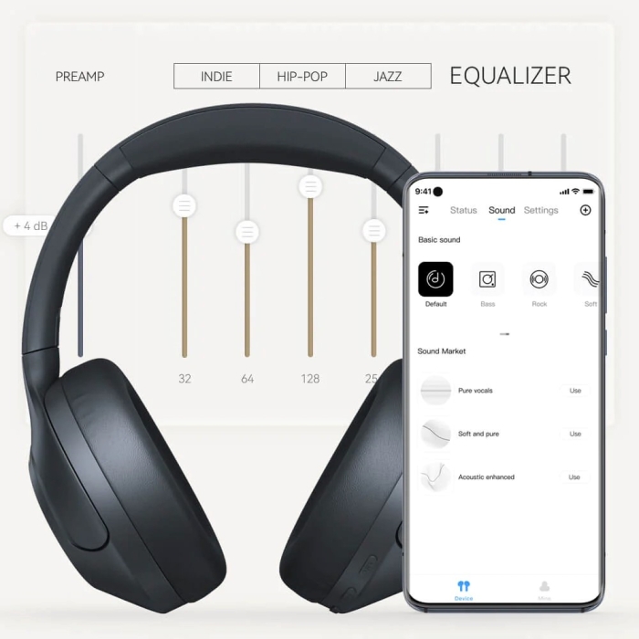 Haylou S35 ANC Koyu Mavi KulakÜstü Bluetooth 5.2 60 Saat Pil Ömrü Kablosuz Kulaklık (Haylou Türkiye Garantili)