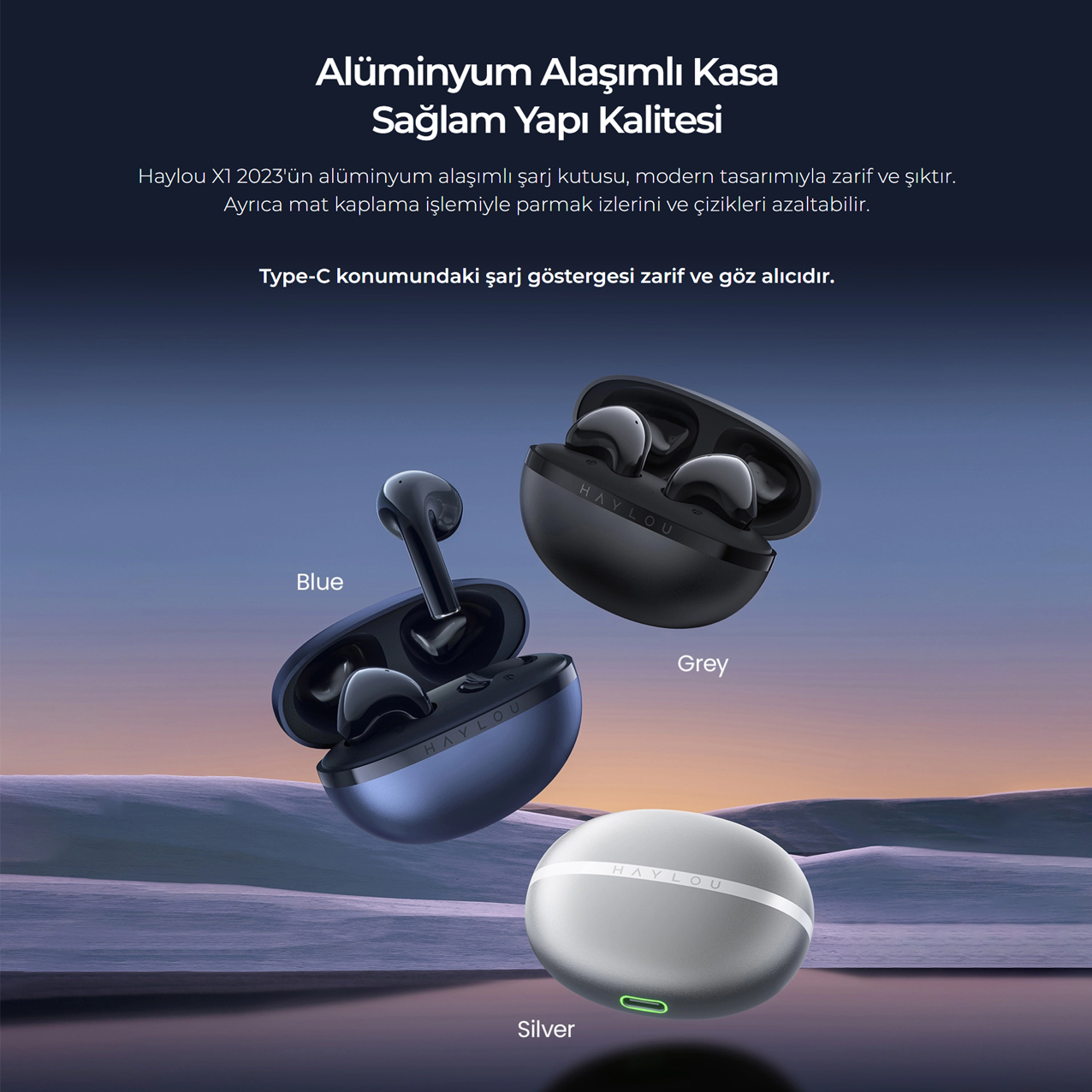Haylou X1 2023 Siyah TWS Bluetooth 5.3 Aliminyum Kasa ENC Kablosuz