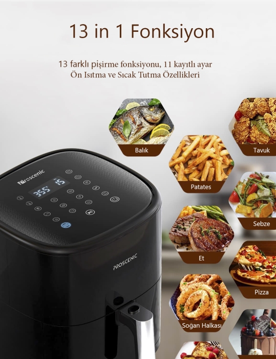Proscenic T22 Smart Air Fryer 5L (Proscenic Türkiye Garantili)