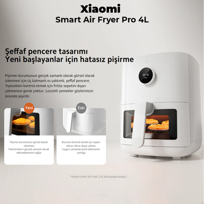 Xiaomi Smart Airfryer Pro 4L Outlet (Teşhir Ürünü) - Thumbnail